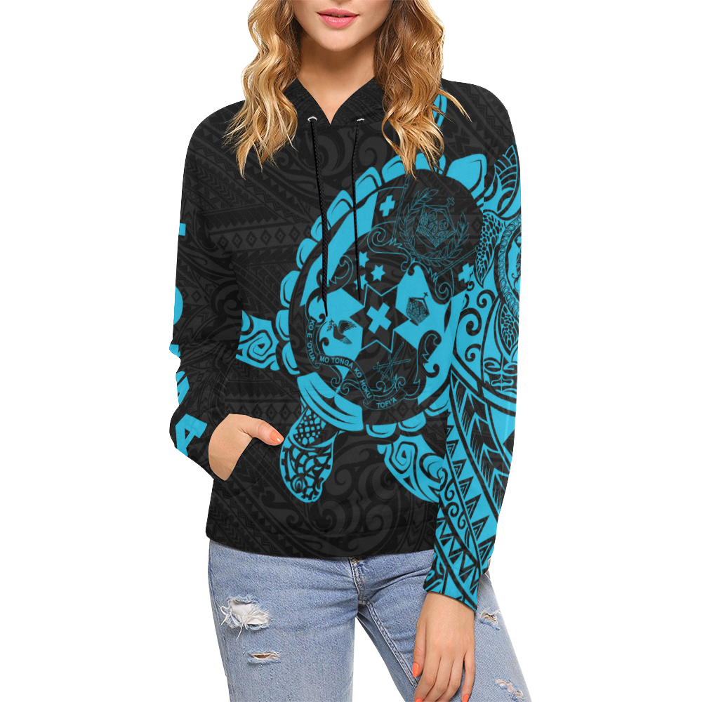 Hoodie Tonga - Turtle Coat Of Arms Polynesian Pattern - Vibe Hoodie Shop