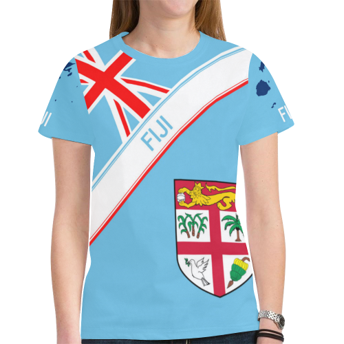 Fiji New All Over Print T shirt - Fijian Flag - Vibe Hoodie Shop