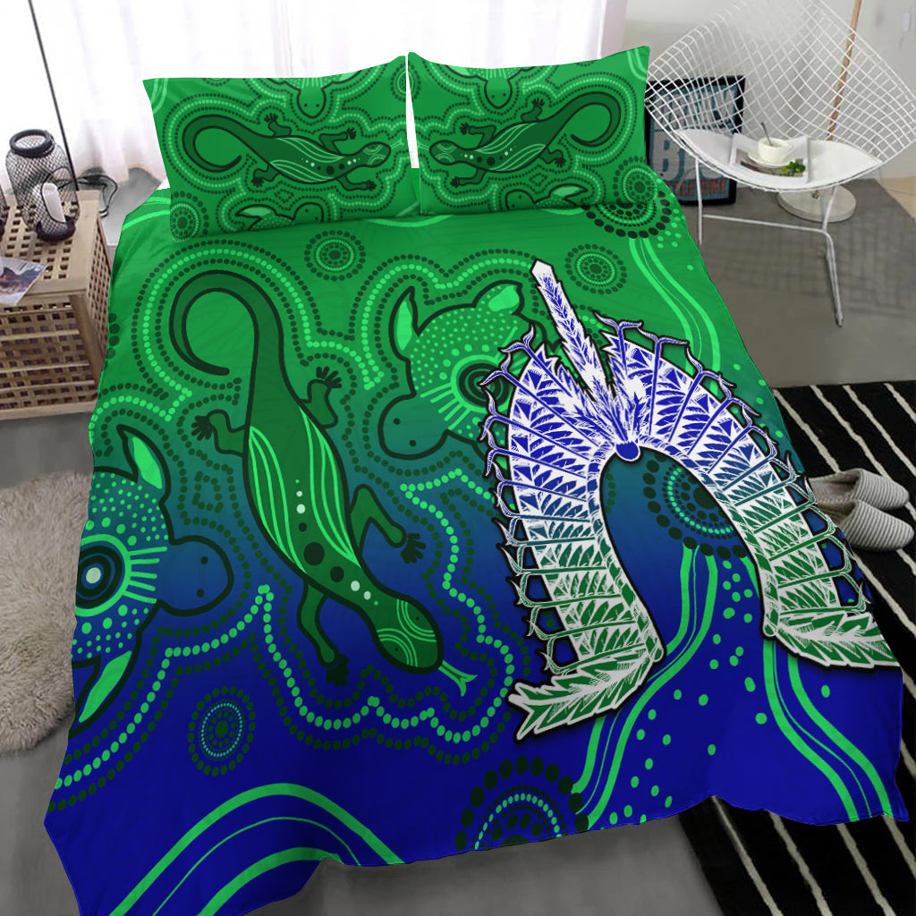 Torres Strait Islands Bedding Set Aboriginal Art Lizard Symbol Peace - Vibe Hoodie Shop