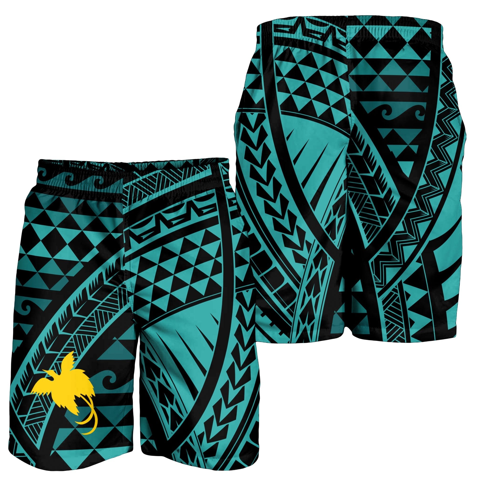 Papua New Guinea Men's Shorts - Tribal Seamless Pattern - Vibe Hoodie Shop