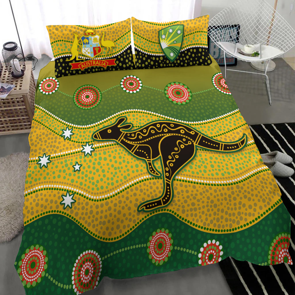Cricket Australia Bedding Set Indigenous Kangaroo - Vibe Hoodie Shop
