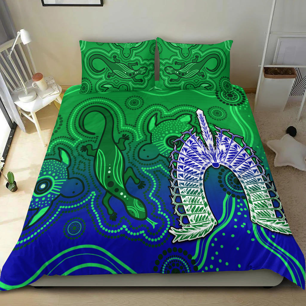 Torres Strait Islands Bedding Set Aboriginal Art Lizard Symbol Peace - Vibe Hoodie Shop