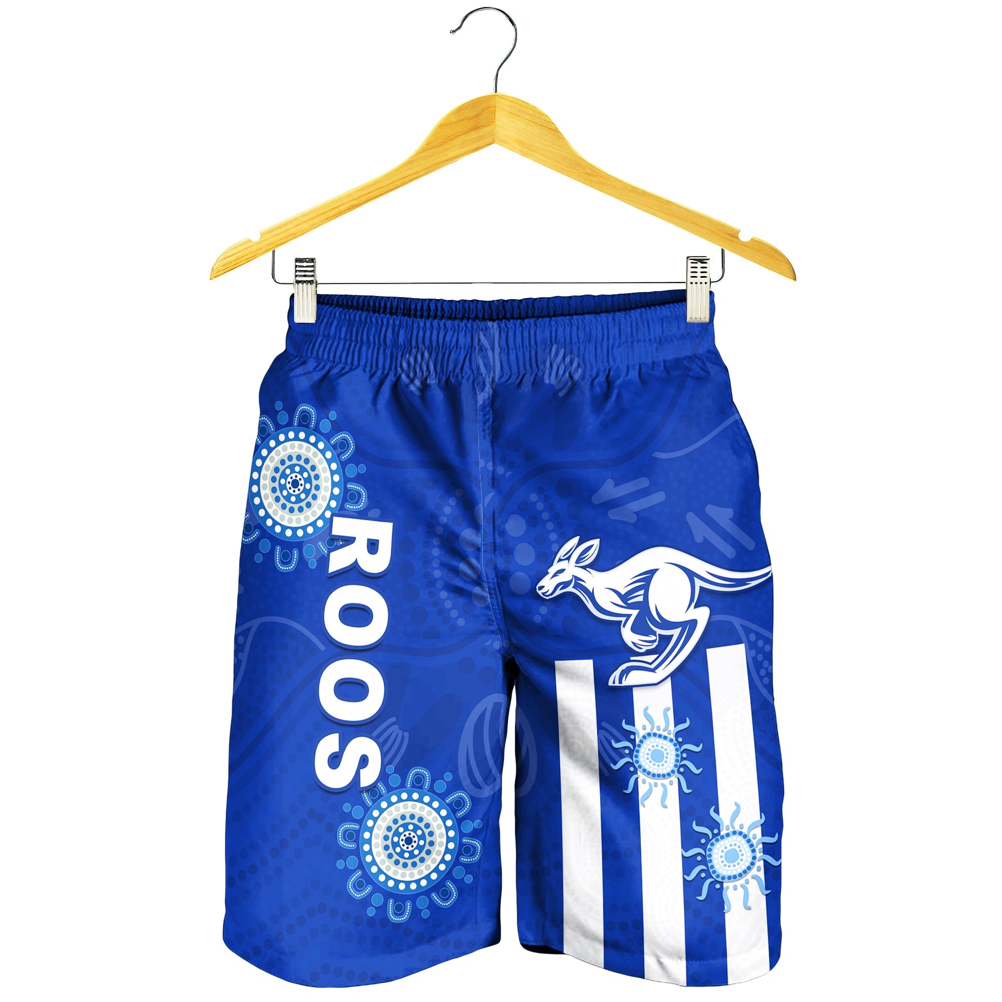 Roos Football North Melbourne Men Shorts Simple Indigenous - Vibe Hoodie Shop