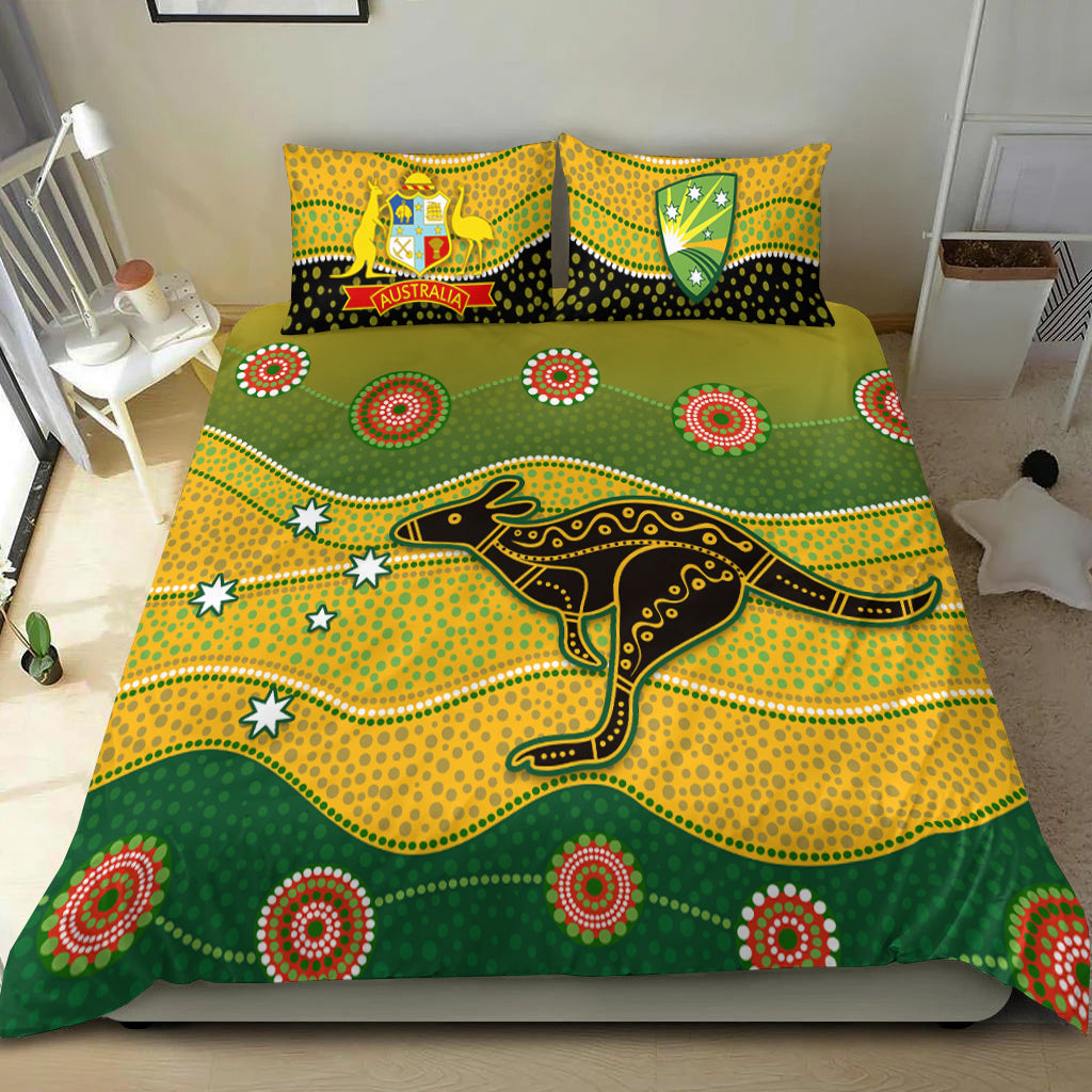 Cricket Australia Bedding Set Indigenous Kangaroo - Vibe Hoodie Shop