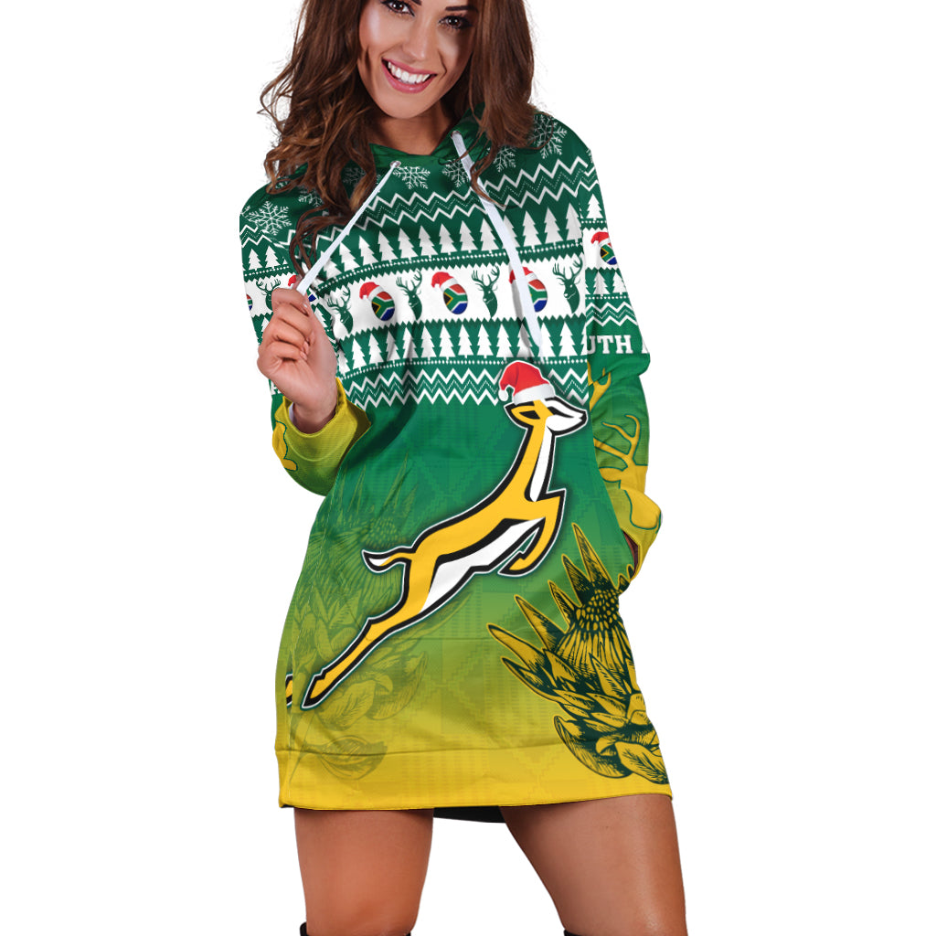 (Custom Personalised) South Africa Rugby Christmas Hoodie Dress Proud Springboks - Vibe Hoodie Shop