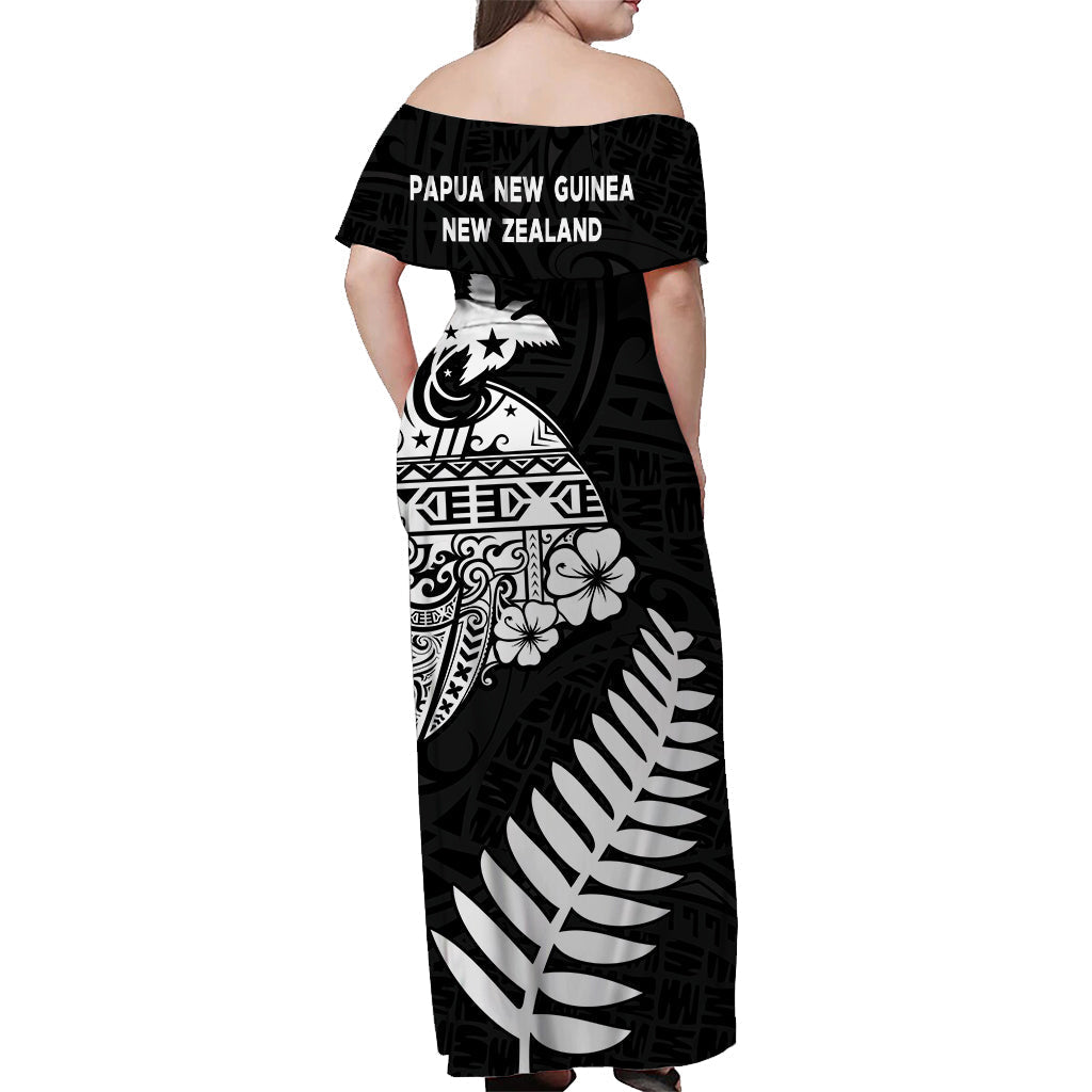 Papua New Guinea and New Zealand Off Shoulder Long Dress Maori Polynesian - Vibe Hoodie Shop