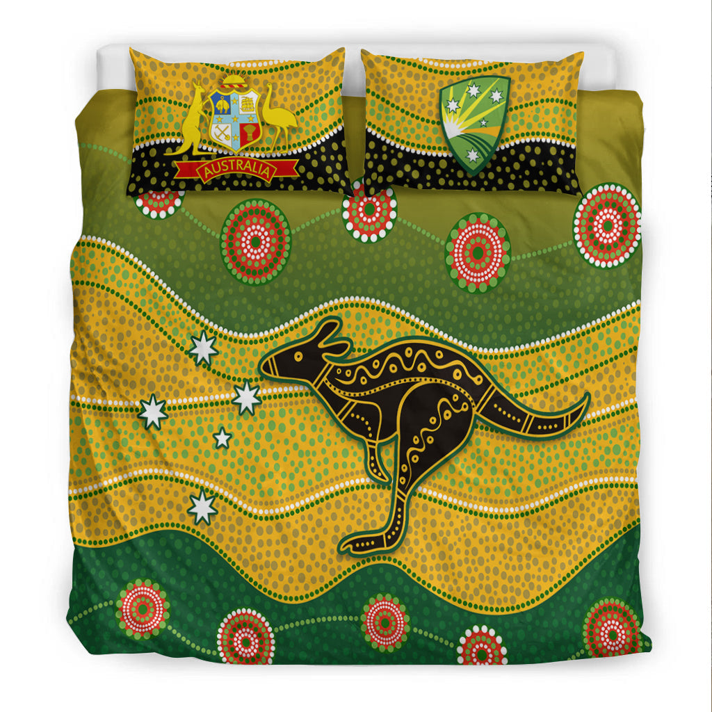 Cricket Australia Bedding Set Indigenous Kangaroo - Vibe Hoodie Shop