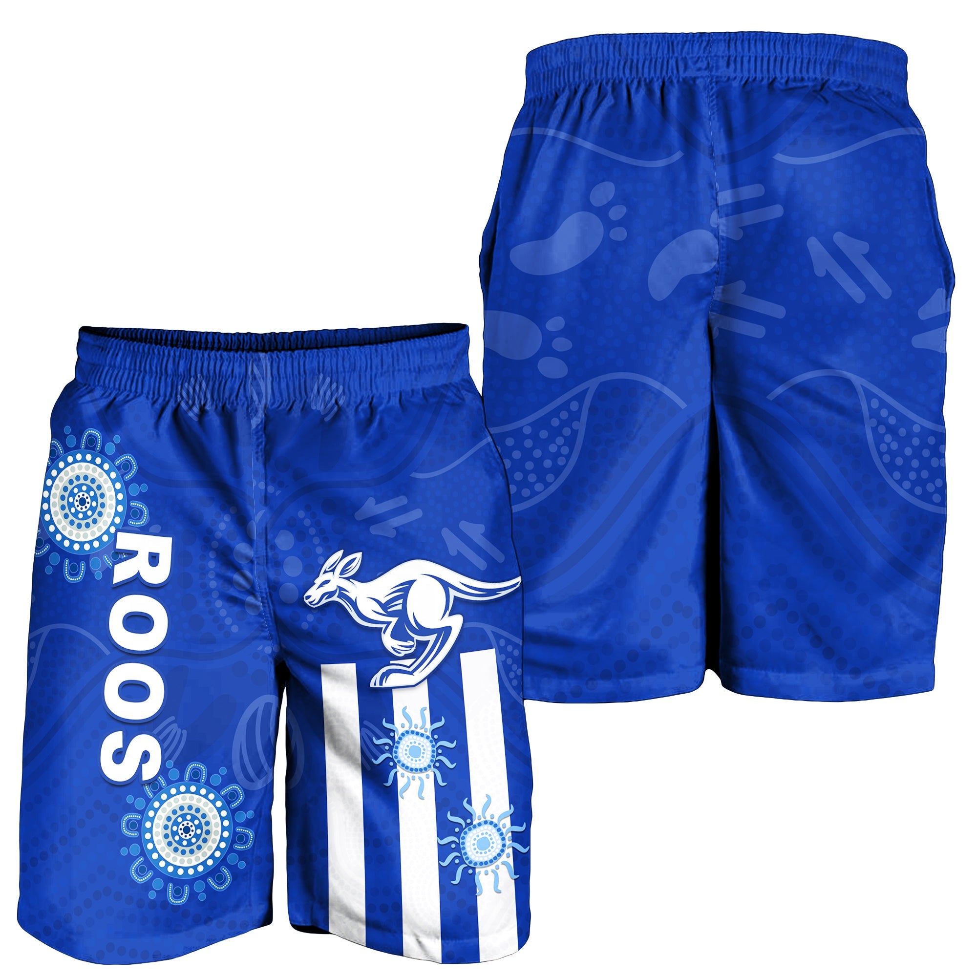 Roos Football North Melbourne Men Shorts Simple Indigenous - Vibe Hoodie Shop