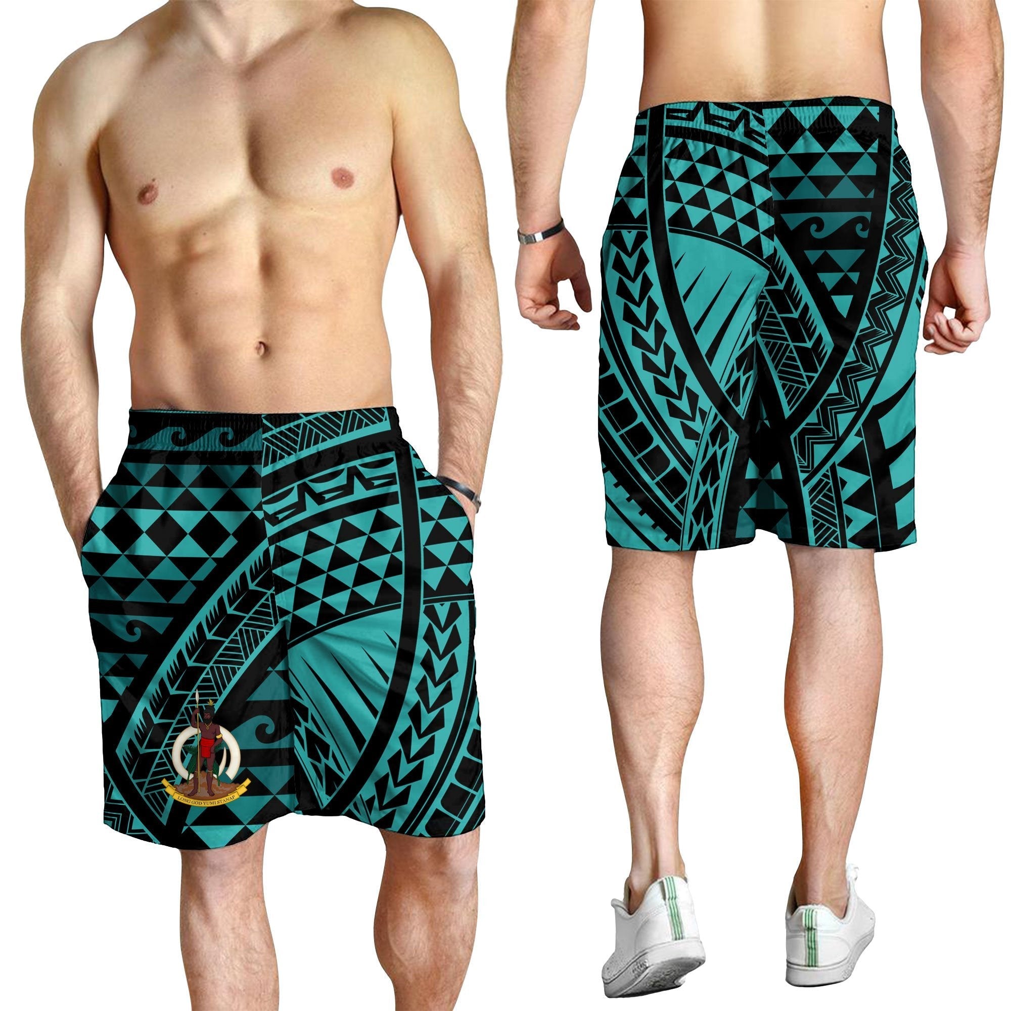 Vanuatu Men's Short - Tribal Seamless Pattern - Vibe Hoodie Shop