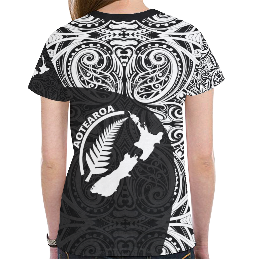 New Zealand Rugby Shirt, Aotearoa And Silver Fern All Over Print T shirts - Vibe Hoodie Shop