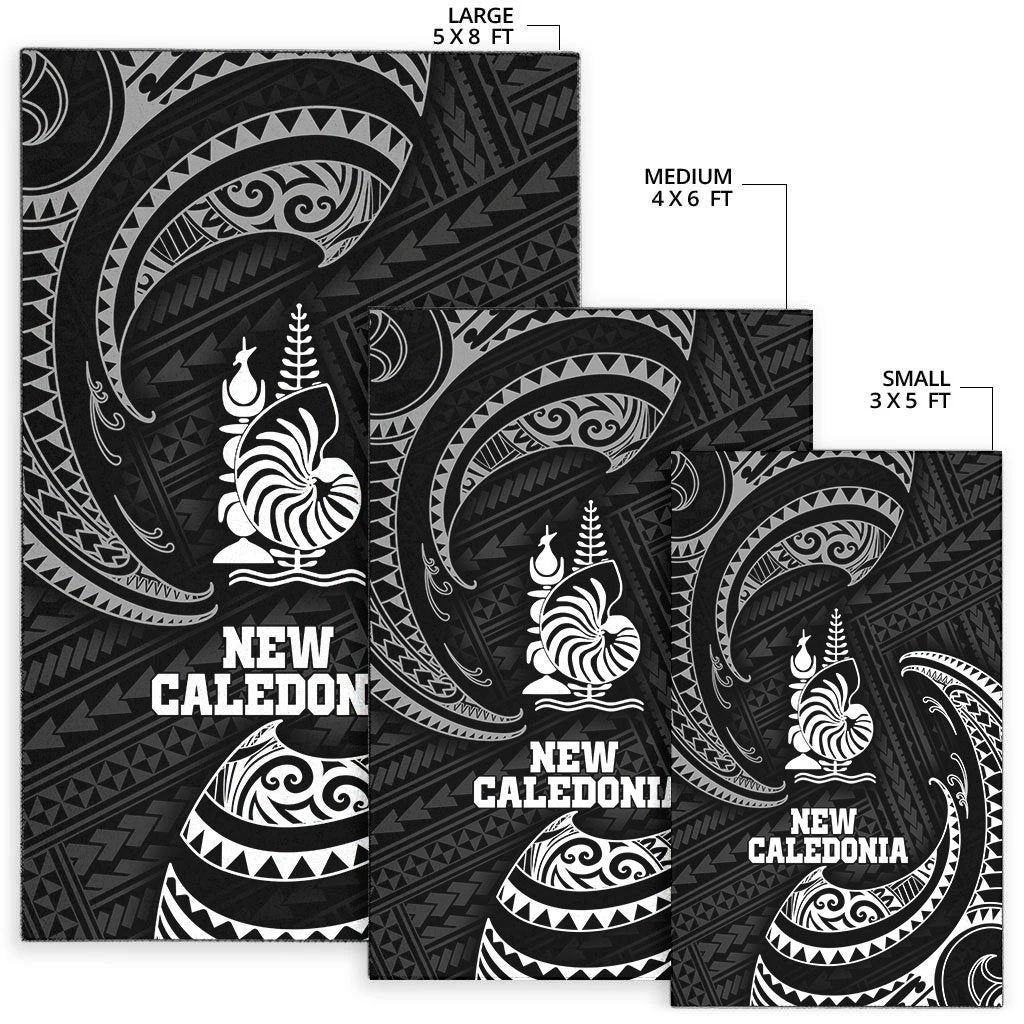 New Caledonia Polynesian Area Rug - White Tribal Wave - Vibe Hoodie Shop