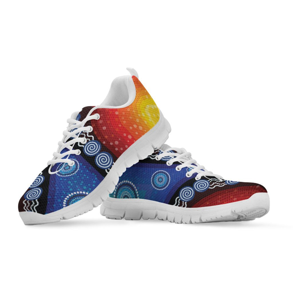 Sneakers - Aboriginal Color Dot Painting - Vibe Hoodie Shop