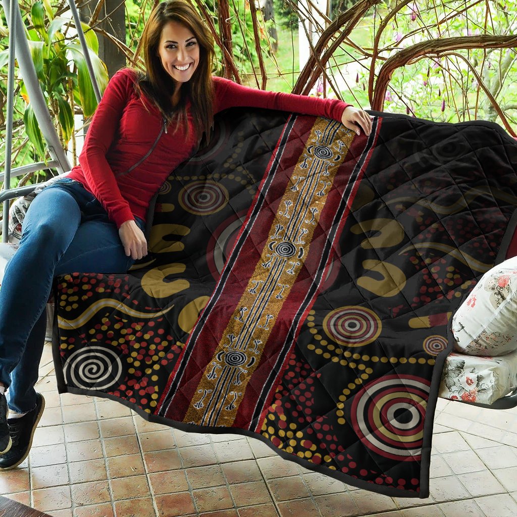 Quilt - Aboriginal Dot Panting Art Stripe Lines - Vibe Hoodie Shop