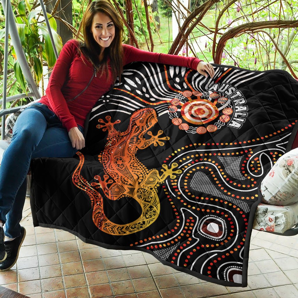 Aboriginal Premium Quilt - Lizard Sunshine - Vibe Hoodie Shop