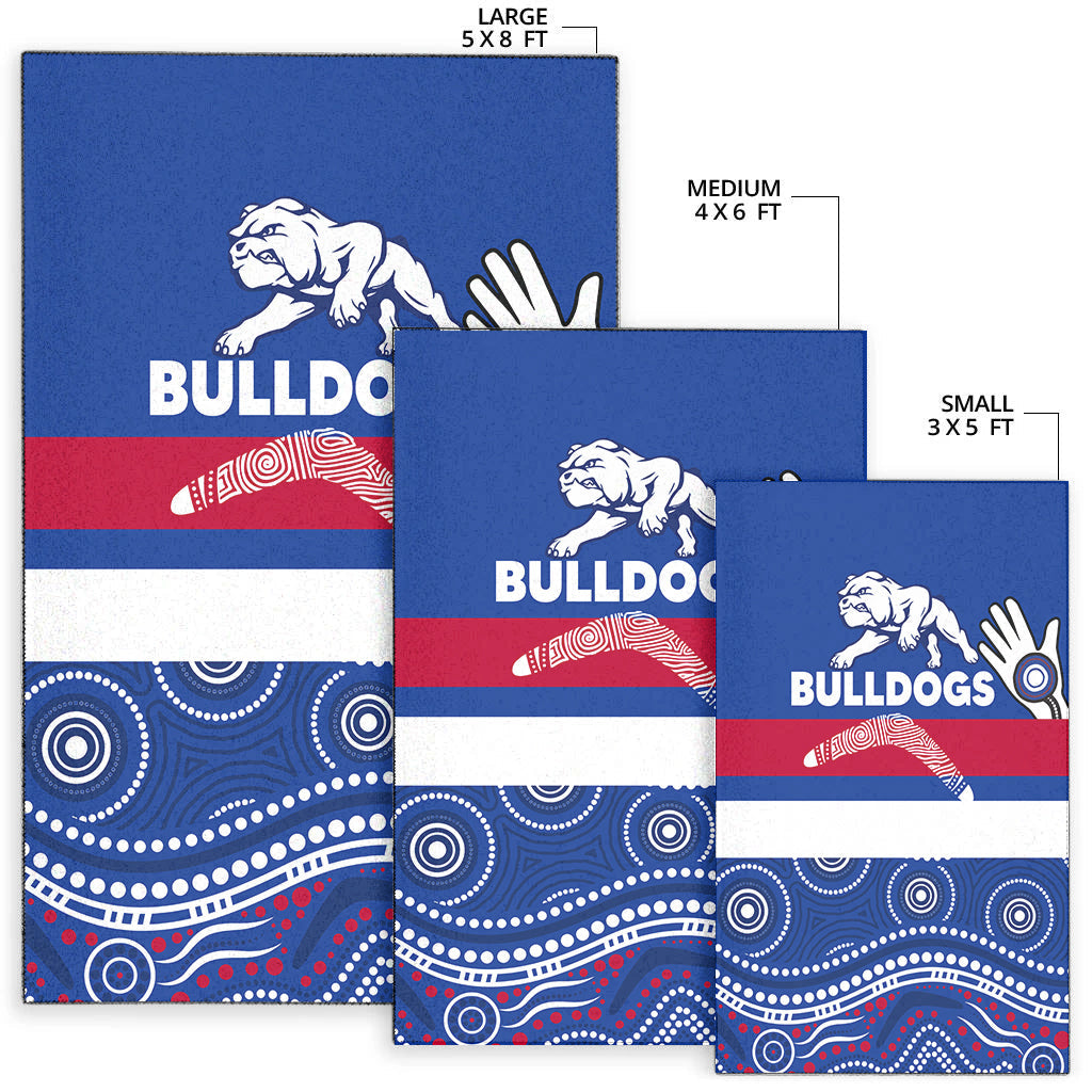 Western Bulldogs Area Rug - Aboriginal Dot Painting - - Vibe Hoodie Shop