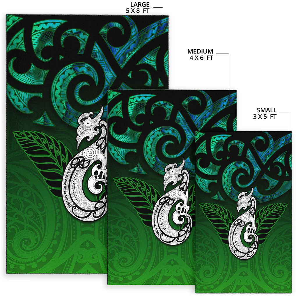 New Zealand Maori Area Rug - Paua Shell Green - - Vibe Hoodie Shop