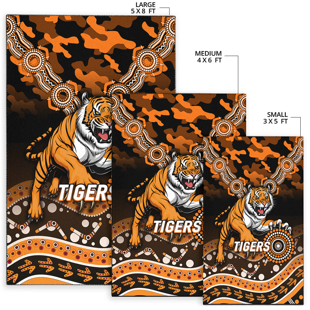 Tigers Rugby ANZAC Day Camouflage Indigenous Art Area Rug - - Vibe Hoodie Shop