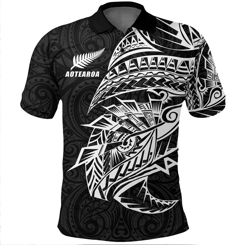 Maori Tattoo Polo Shirt, New Zealand Aotearoa Tattoo Golf Shirt - Vibe Hoodie Shop