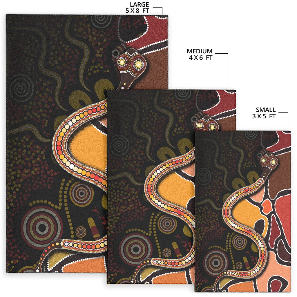 Area Rug - Aboriginal Snake With Dot Painting - Vibe Hoodie Shop