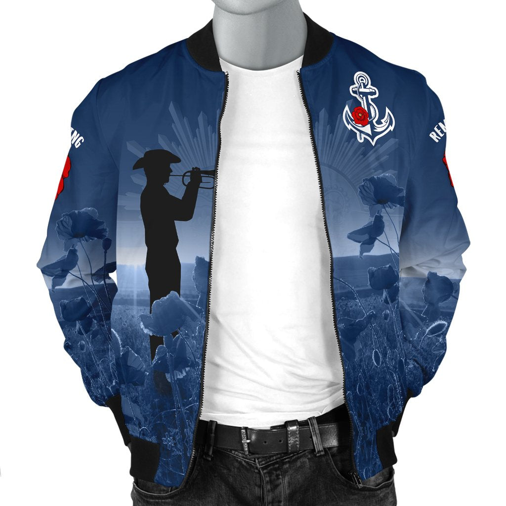 Australia Navy ANZAC Men's Bomber Jacket - Remembering Our Heroes - Vibe Hoodie Shop