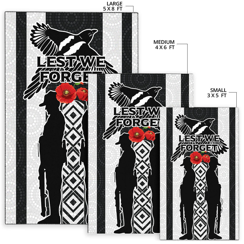 Magpies ANZAC Day Area Rug - Indigenous Art - - Vibe Hoodie Shop