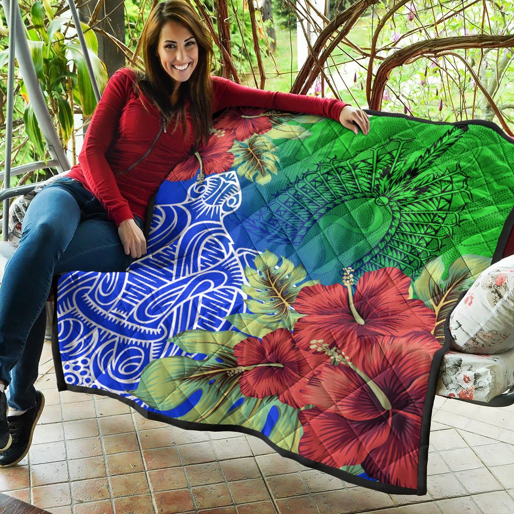 Torres Strait Islanders Quilt - Ocean Hibiscus - Vibe Hoodie Shop