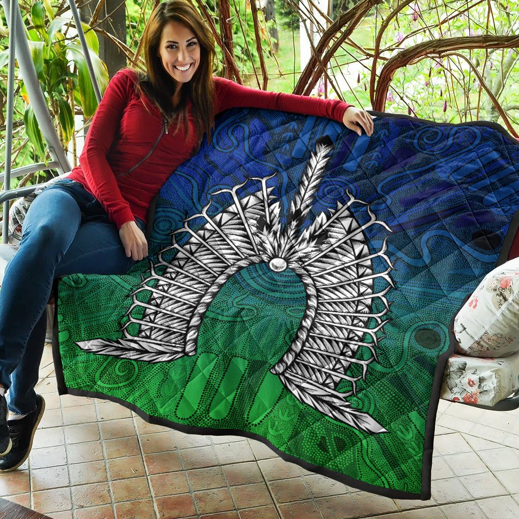 Torres Strait Islanders Premium Quilt - Dhari Mask - Vibe Hoodie Shop