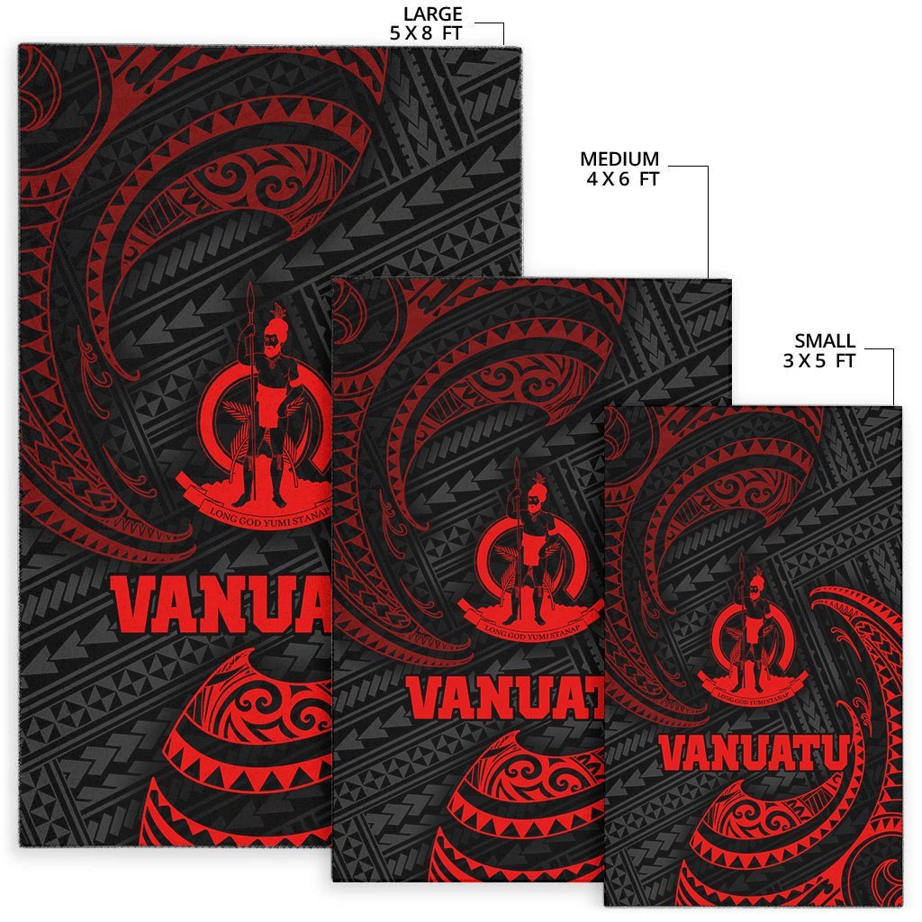 Vanuatu Polynesian Area Rug - Red Tribal Wave - Vibe Hoodie Shop