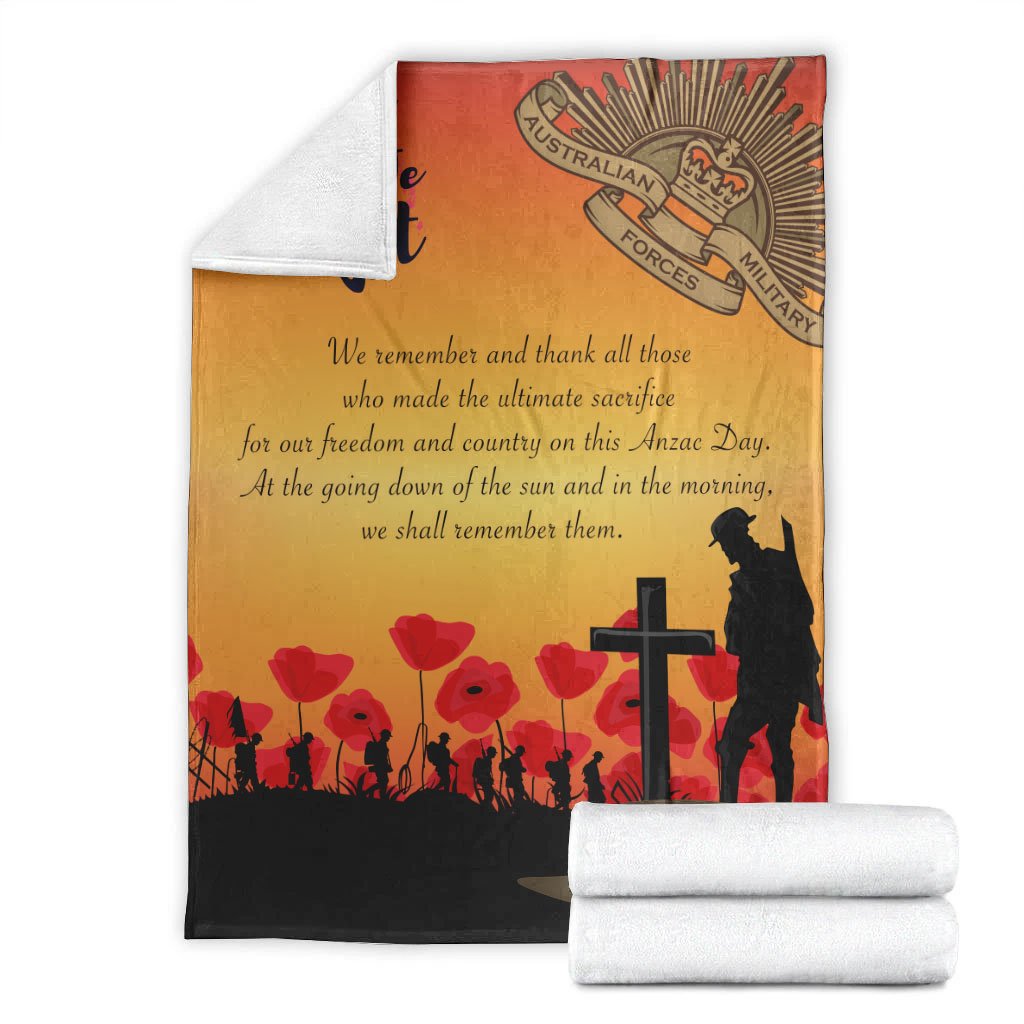ANZAC Day Premium Blanket - Lest We Forget - Vibe Hoodie Shop