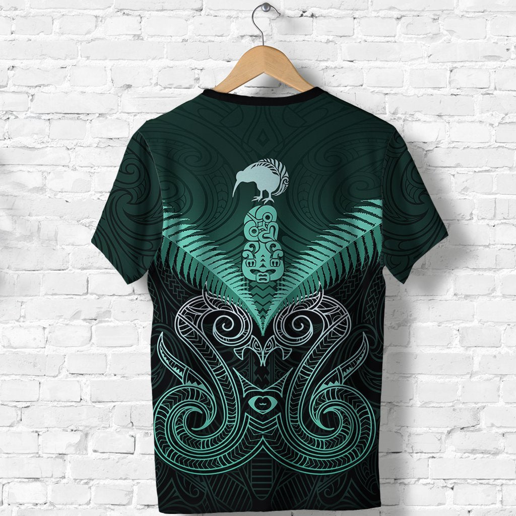 Maori Manaia New Zealand T shirt Turquoise - Vibe Hoodie Shop