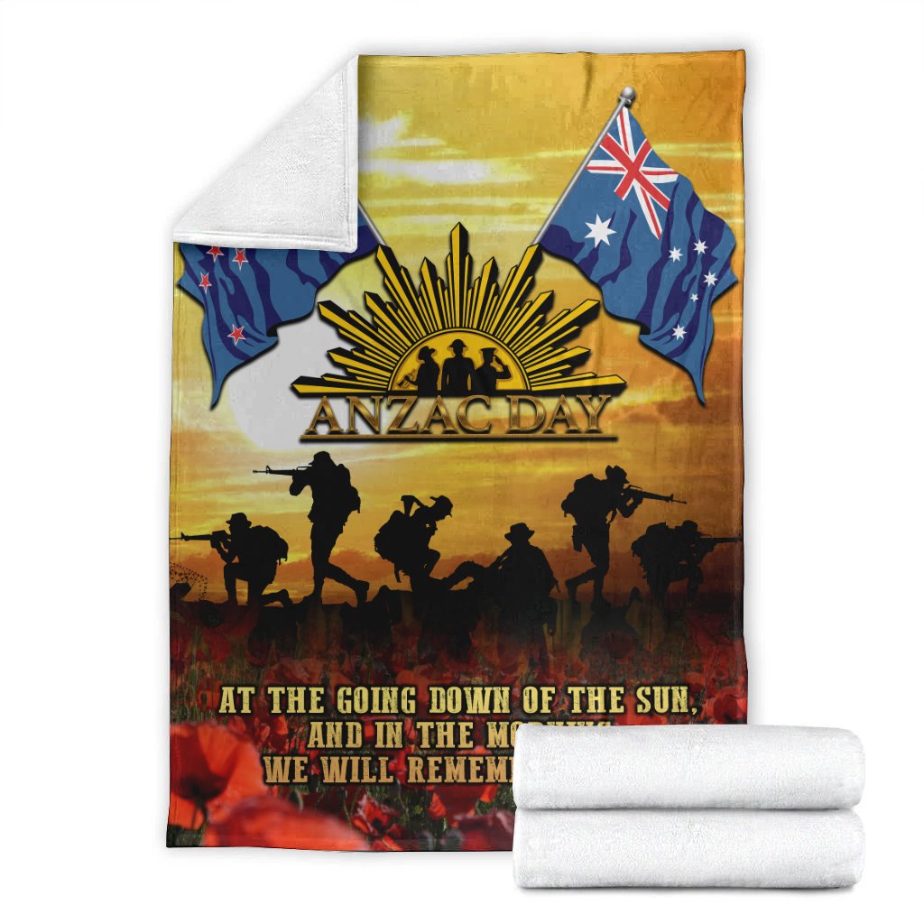 ANZAC Premium Blanket - Australian and New Zealand Army Corps - Vibe Hoodie Shop