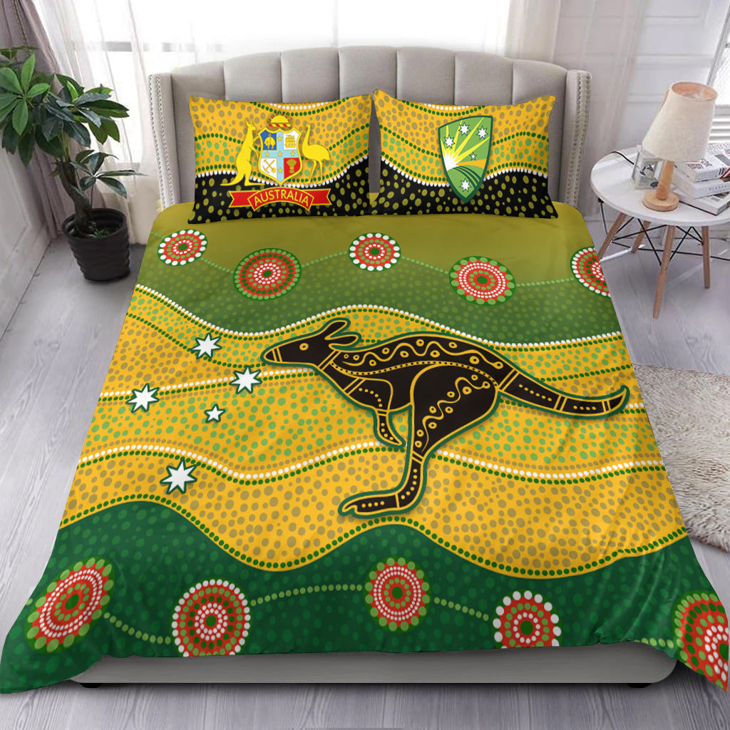 Cricket Australia Bedding Set Indigenous Kangaroo - Vibe Hoodie Shop