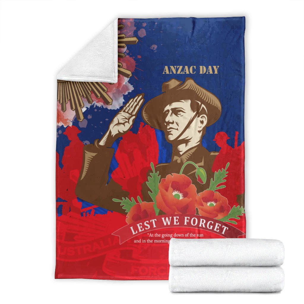 Premium Blanket - AANZAC Australia Remember Them - Vibe Hoodie Shop