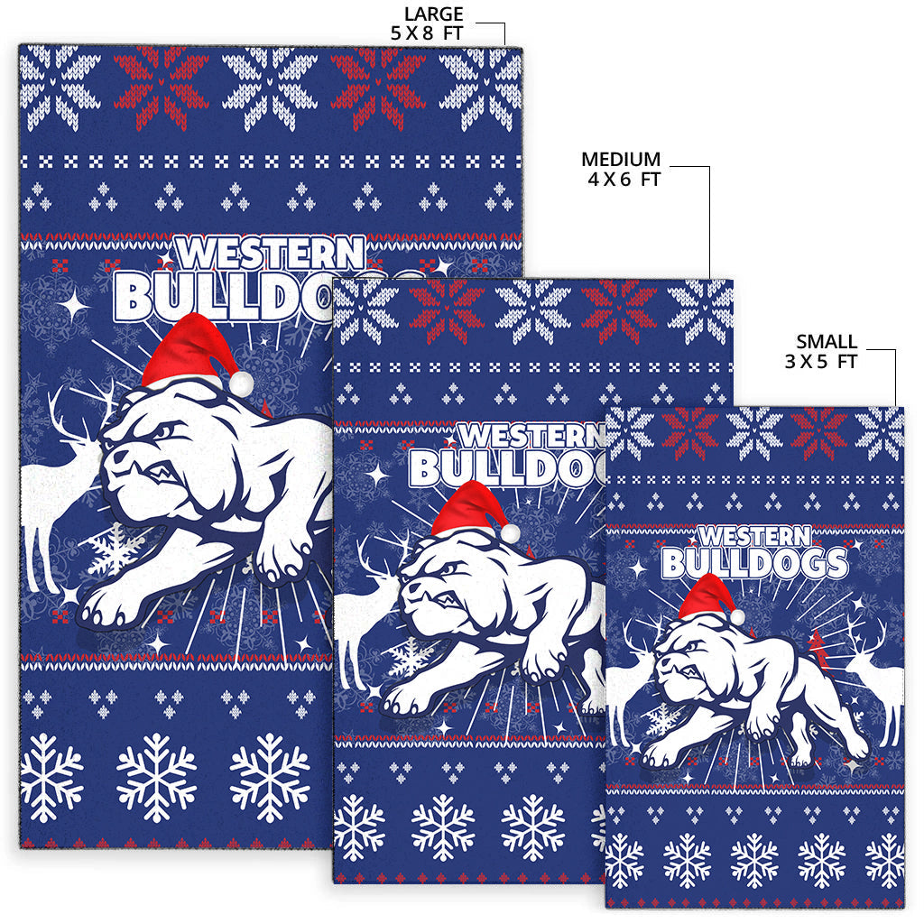 Western Bulldogs Area Rug - Christmas Ugly Style - - Vibe Hoodie Shop