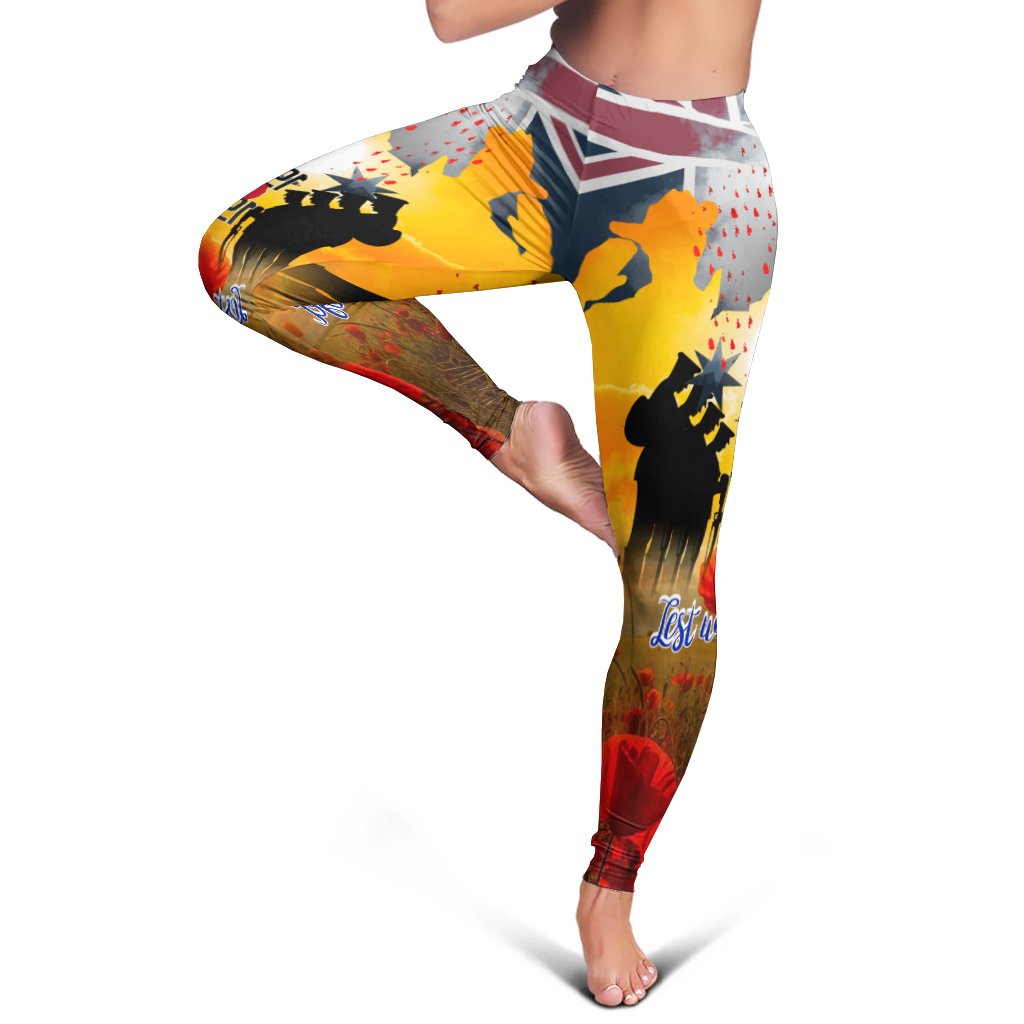 Leggings - ANZAC Day 2021 World War II Commemoration 1939 - 1945 - Vibe Hoodie Shop