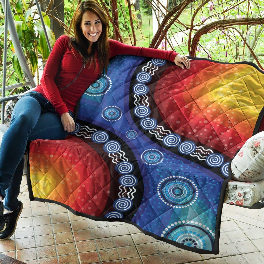 Quilts - Aboriginal Color Dot Painting - Vibe Hoodie Shop