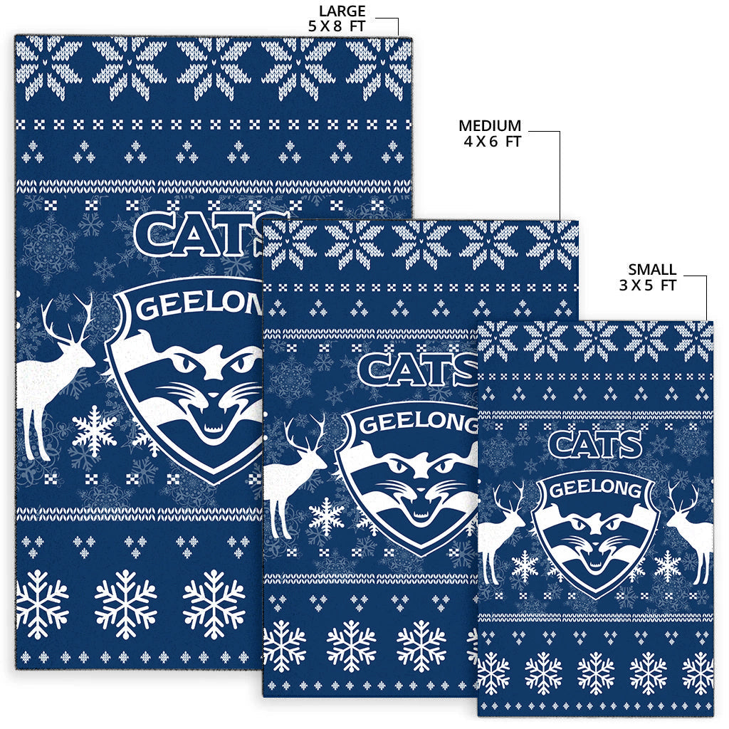 Geelong Cats Area Rug - Christmas Ugly Style - - Vibe Hoodie Shop