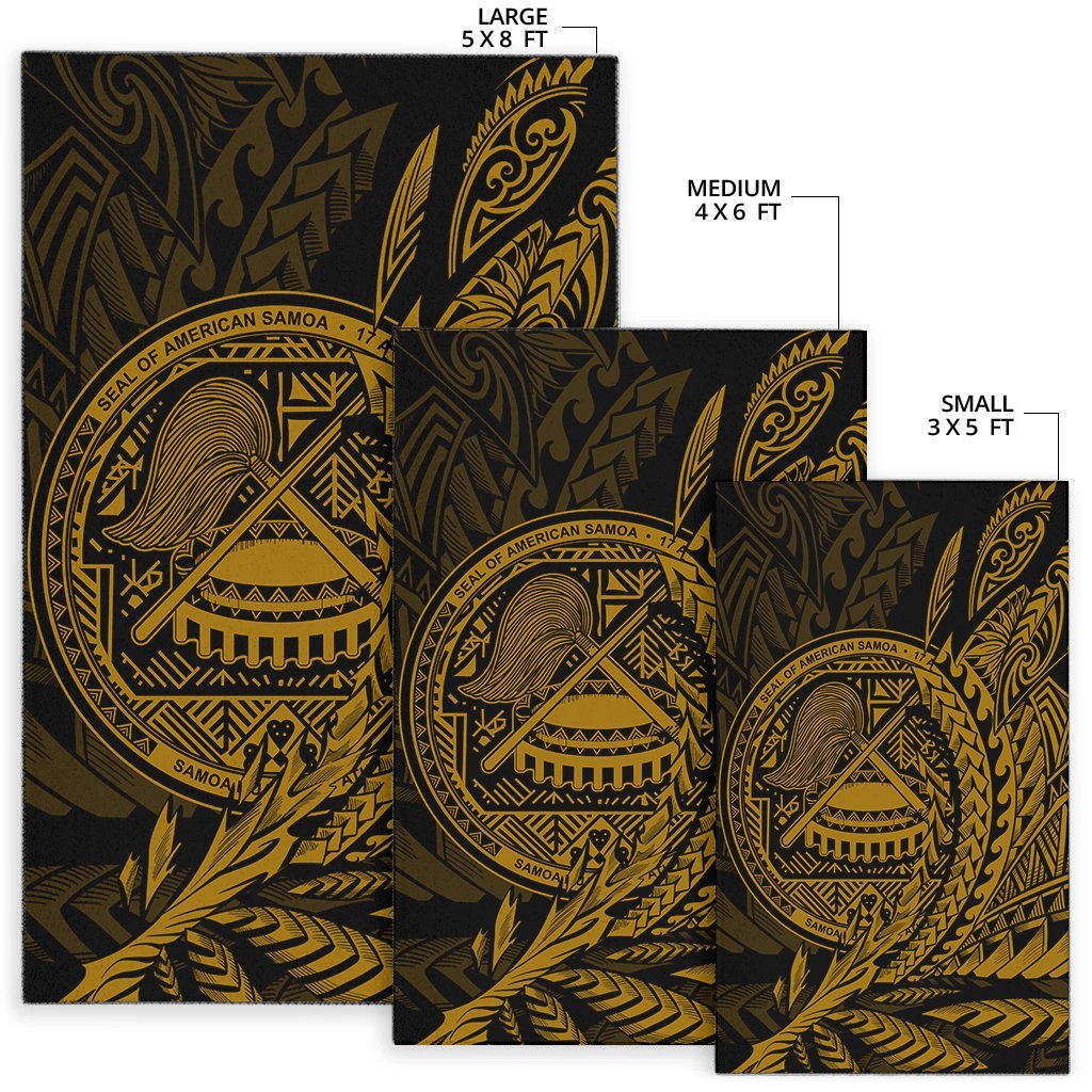 American Samoa Area Rug - Wings Style Gold Color - Vibe Hoodie Shop