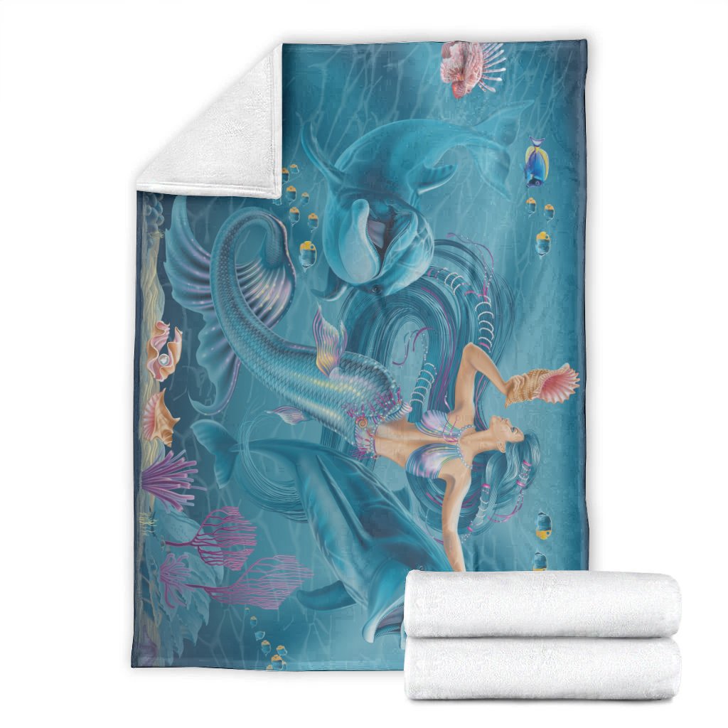 Blankets - Australia Beautiful Mermaid With Dolphin - Vibe Hoodie Shop