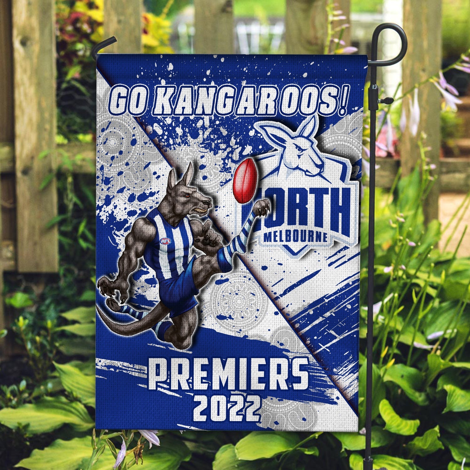 North Melbourne Football Flag Premiers 2022 Aboriginal Art Go Kangaroos - Vibe Hoodie Shop