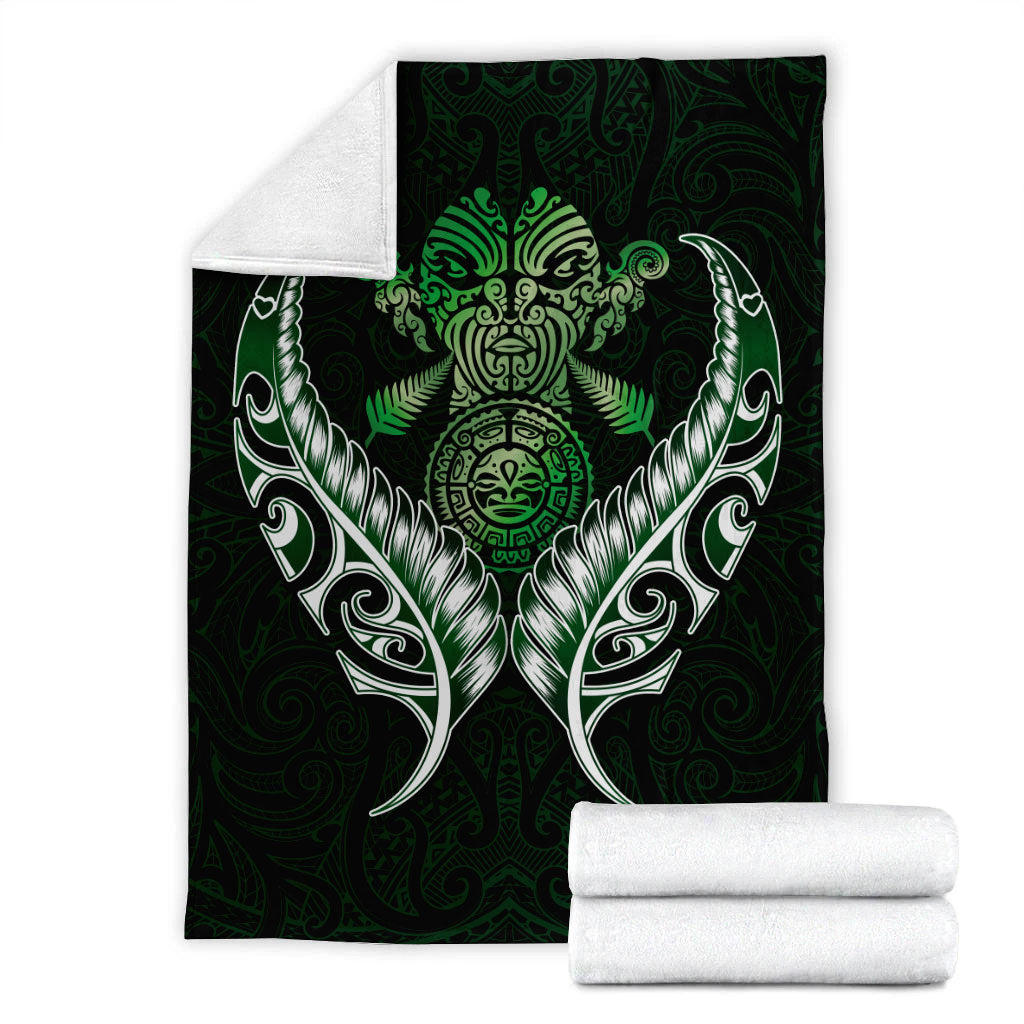 New Zealand Silver Fern Blanket Green - - Vibe Hoodie Shop