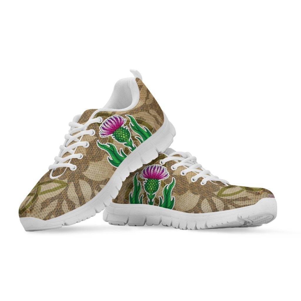 Scottish Sneakers - Thistle Flowers Celtic Knot Vintage Style - Vibe Hoodie Shop