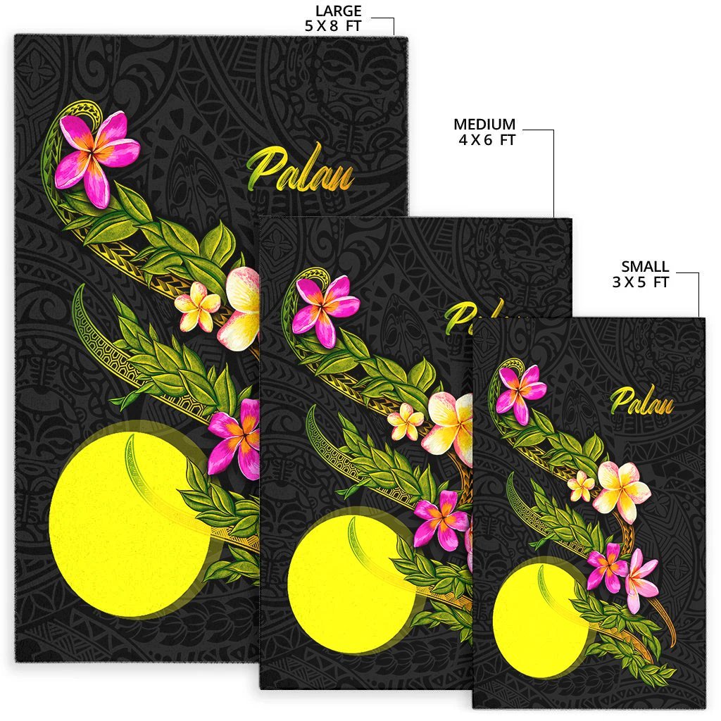 Palau Polynesian Area Rug - Plumeria Tribal - Vibe Hoodie Shop