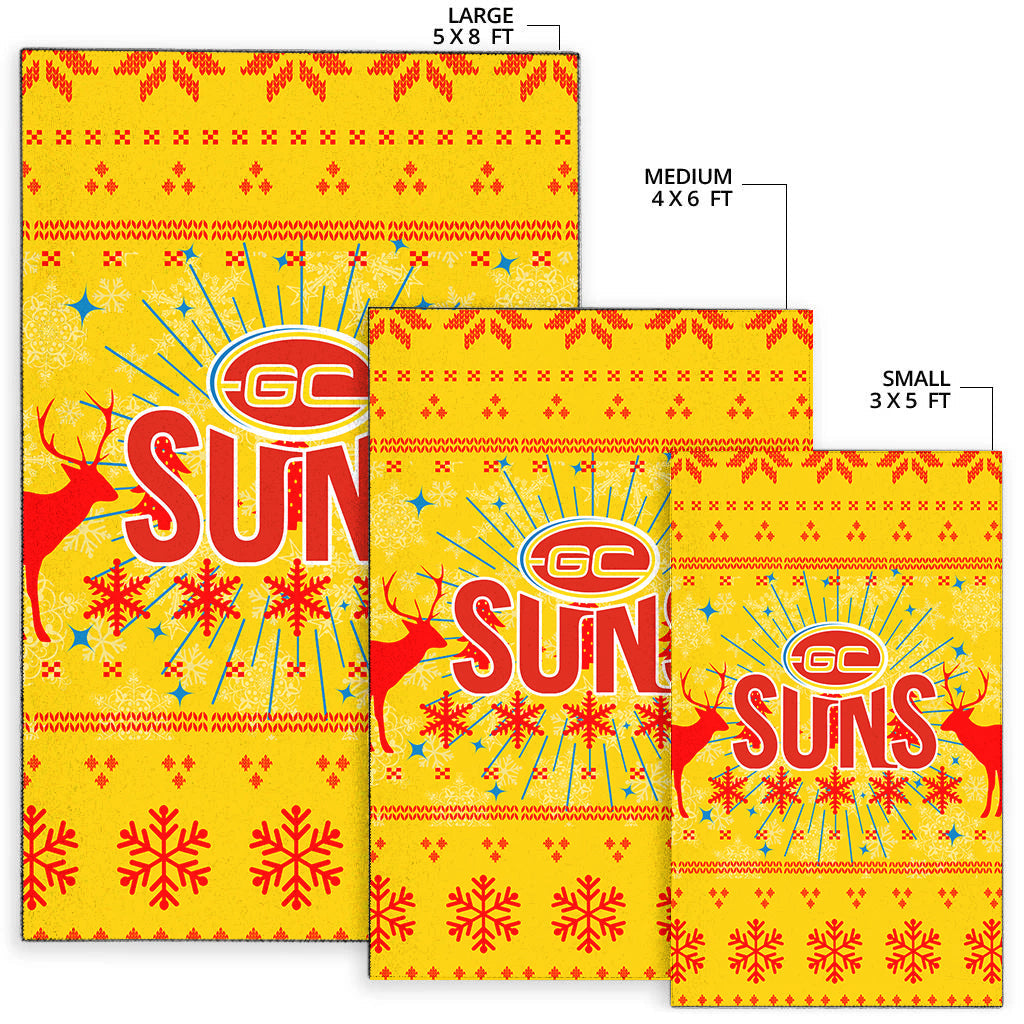 Gold Coast Suns Area Rug - Christmas Ugly Style - - Vibe Hoodie Shop