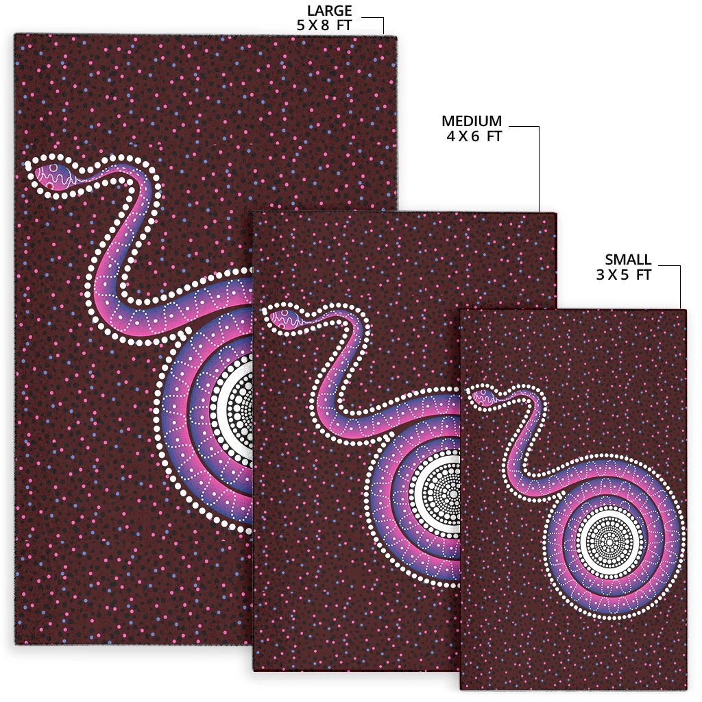 Aboriginal Area Rug - Pink Snake Aboriginal Style - Vibe Hoodie Shop