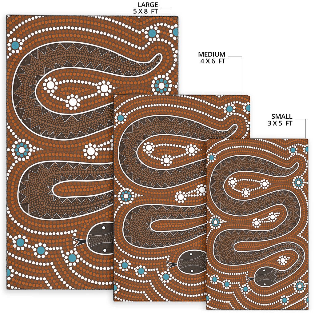 Aboriginal Area Rug - Dreamtime Snake Aboriginal Style - Vibe Hoodie Shop