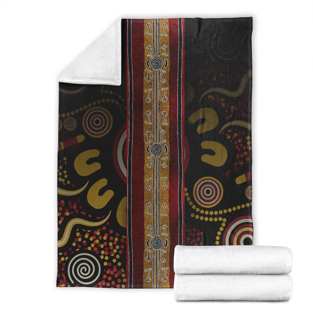 Blanket - Aboriginal Dot Panting Art Stripe Lines - Vibe Hoodie Shop