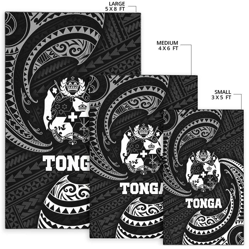 Tonga Polynesian Area Rug - White Tribal Wave - Vibe Hoodie Shop