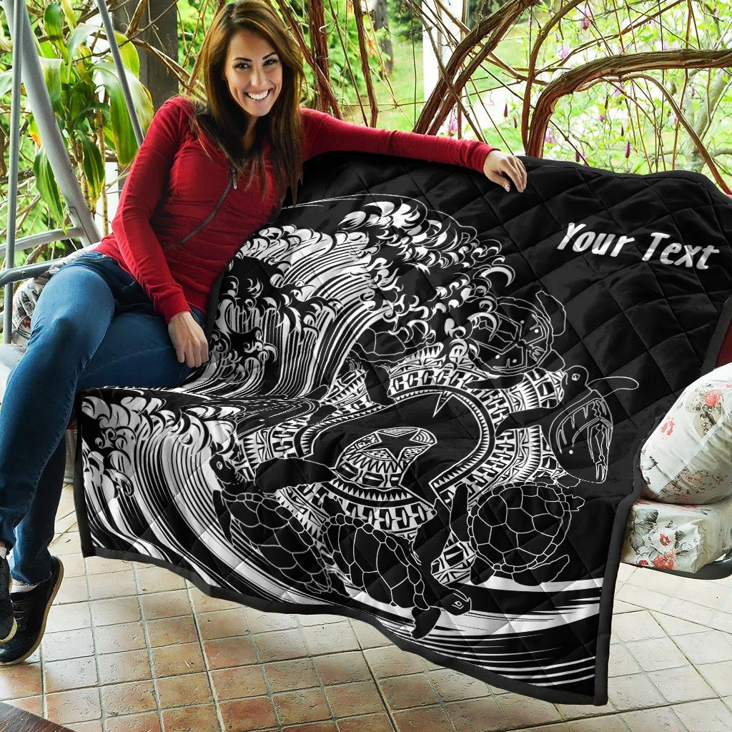 Custom Aboriginal Premium Quilt, Torres Strait Islands in Wave (Black) - Vibe Hoodie Shop