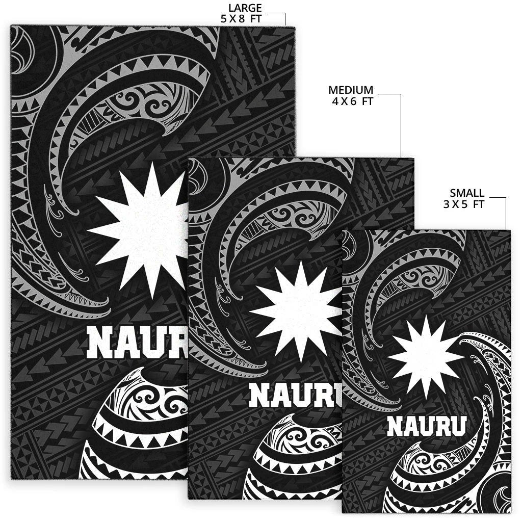 Nauru Polynesian Area Rug - White Tribal Wave - Vibe Hoodie Shop